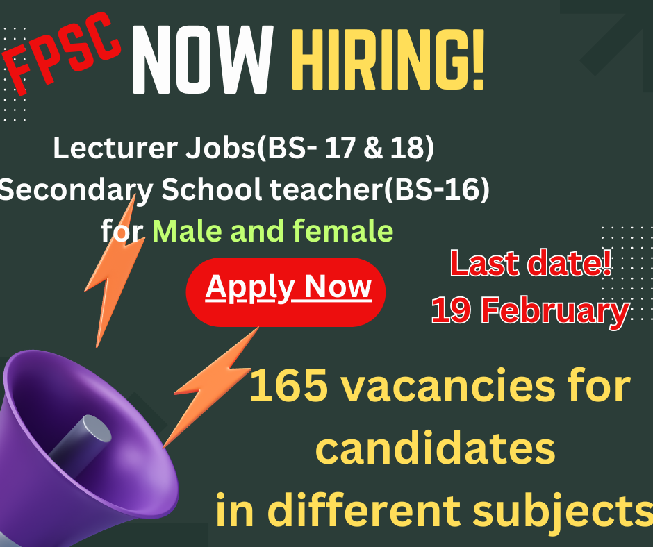 FPSC lecturer jobs advertisement