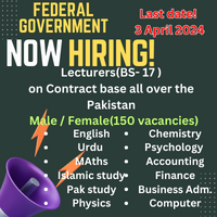 Federal Governemnt Lecturer Jobs 2024